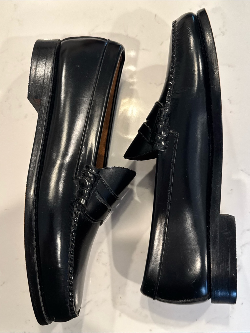 G.H. Bass Weejuns Black Leather Penny Loafers Mens 9D Classic Preppy